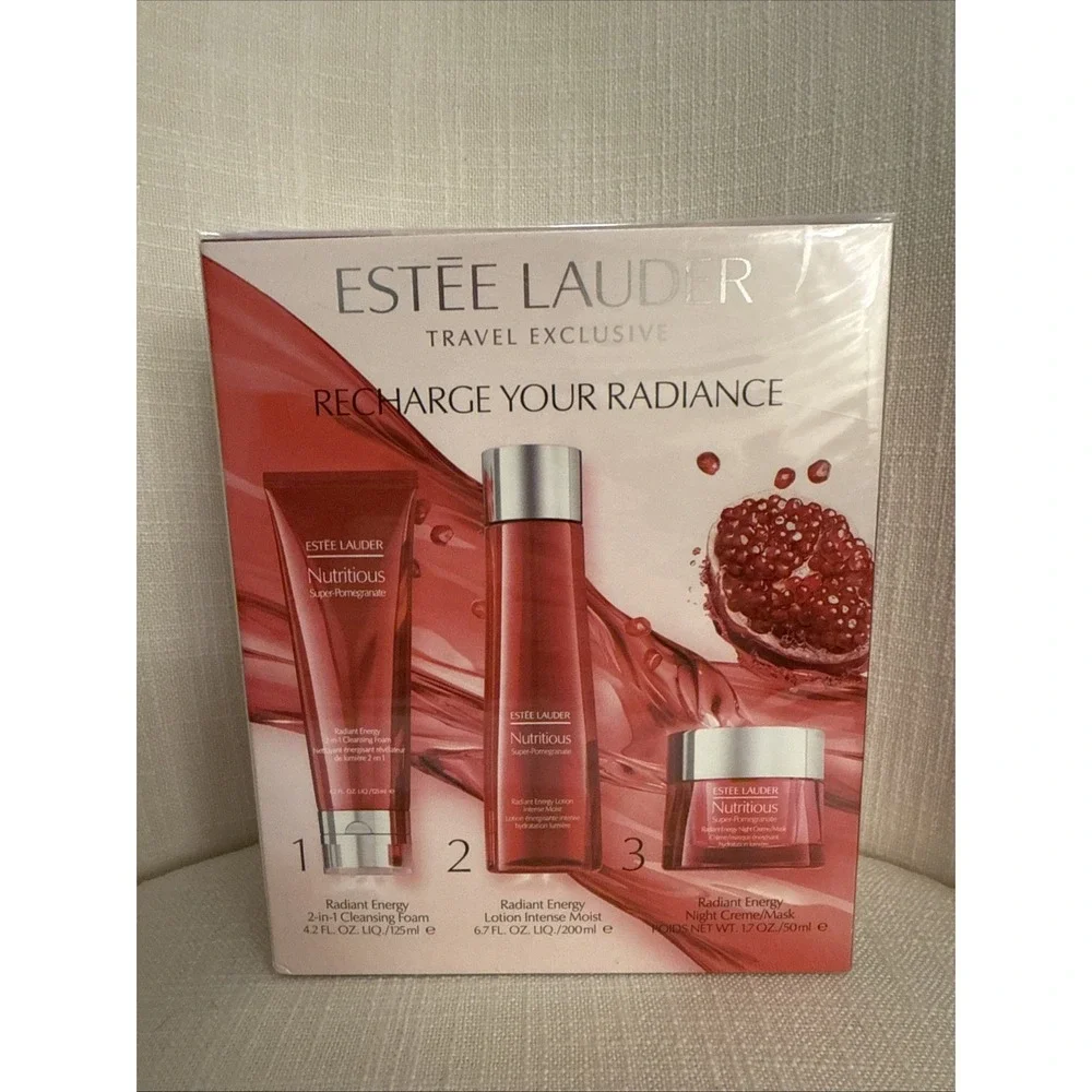 Estee Lauder Nutritious Super-Pomegranate Recharge Your Radiance Gift Set‎ NIB .